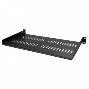 StarTech.com 1U Server Rack Shelf - Universal Vented Rack Mount Cantilever Tray for 19″ Network Equipment Rack & Cabinet - Heavy Duty Steel – Weight Capacity 50lb/23kg - 10″ Deep Shelf, Black