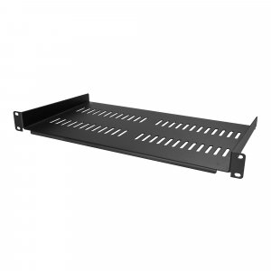 StarTech.com 1U Server Rack Shelf - Universal Vented Rack Mount Cantilever Tray for 19" Network Equipment Rack & Cabinet - Heavy Duty Steel – Weight Capacity 50lb/23kg - 10" Deep Shelf, Black