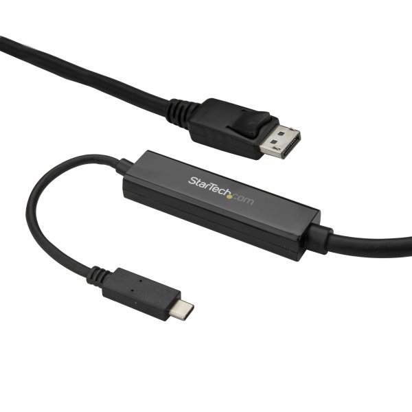 StarTech.com 9.8ft/3m USB C to DisplayPort 1.2 Cable 4K 60Hz - USB-C to DisplayPort Adapter Cable - HBR2 USB Type-C DP Alt Mode to DP Monitor Video Cable - Works w/ Thunderbolt 3 - Black
