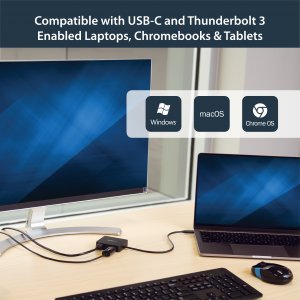 StarTech.com USB C Multiport Adapter - Portable USB-C Mini Dock 4K HDMI Video - Gigabit Ethernet, USB 3.0 Hub (1x USB-A 1x USB-C) - USB Type-C Multiport Adapter - Thunderbolt 3 Compatible