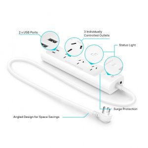 TP-Link Kasa Smart Wi-Fi Power Strip, 3-Outlets