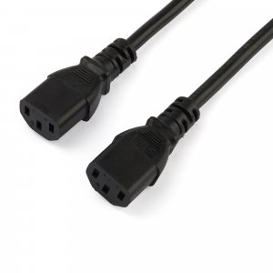 StarTech.com 2m (6ft) Computer Power Y Cord, 18AWG, EU Schuko to 2x C13, 10A 250V, Black Replacement AC Power Cord, Printer Power Cord, PC Power Supply Cable, Monitor Power Cable - UL Listed