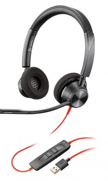 Poly Blackwire 3320, USB-A (Double sided) Wired Headset