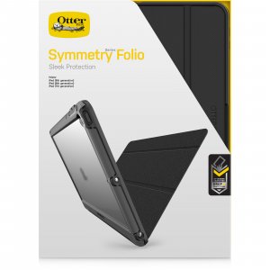 OtterBox Symmetry Folio Case for iPad 7th/8th/9th gen, Shockproof, Drop proof, Slim Protective Folio Case, Tested to Military Standard, Black