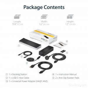 StarTech.com Triple Monitor 4K USB-C Dock with 5x USB 3.0 Ports