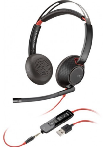POLY Blackwire C5220 Headset Wired Head-band Office/Call center USB Type-A Black, Red