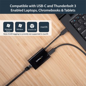 StarTech.com USB C to Gigabit Ethernet Adapter/Converter w/PD 2.0 - 1Gbps USB 3.1 Type C to RJ45/LAN Network w/Power Delivery Pass Through Charging - TB3 Compatible/ MacBook Pro Chromebook