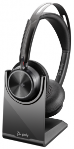 Poly VOYAGER FOCUS 2 UC,VFOCUS2-M C (COMPUTER & MOBILE) MICROSOFT TEAMS CERTIFIED, USB-A, PREMIUM STEREO BLUETOOTH WIRELESS HEADSET, WITH CHARGE STAND