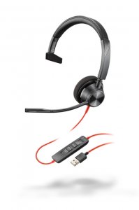 POLY Blackwire 3310 Headset Wired Head-band Calls/Music USB Type-A Black