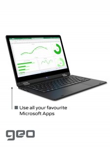 Geo Computers GeoFlex 110 Convertible Laptop and Tablet 11.6-inch HD Touchscreen Windows 10 Intel Celeron 4GB RAM