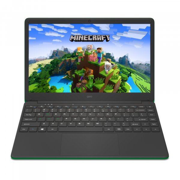 Geo Computers GeoBook 140 Minecraft Edition 14-inch Laptop Intel Celeron, 4GB RAM, 64GB eMMC - Minecraft included - Green