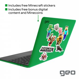 Geo Computers GeoBook 140 Minecraft Edition 14-inch Laptop Intel Celeron, 4GB RAM, 64GB eMMC - Minecraft included - Green