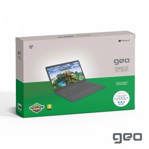 Geo Computers GeoBook 140 Minecraft Edition 14-inch Laptop Intel Celeron, 4GB RAM, 64GB eMMC - Minecraft included - Green