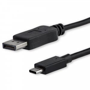 StarTech.com 3ft/1m USB C to DisplayPort 1.2 Cable 4K 60Hz - USB-C to DisplayPort Adapter Cable - HBR2 - USB Type-C DP Alt Mode to DP Monitor Video Cable - Works w/ Thunderbolt 3 - Black