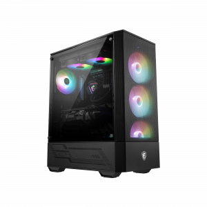 MSI MAG FORGE 111R Mid Tower Gaming Computer Case 'Black, 1x 120mm ARGB PWM Fan, 1-6 ARGB Hub, Mystic Light Sync, Tempered Glass Panel, ATX, mATX, mini-ITX'