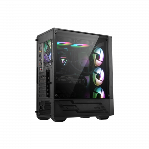 MSI MAG FORGE 111R Mid Tower Gaming Computer Case 'Black, 1x 120mm ARGB PWM Fan, 1-6 ARGB Hub, Mystic Light Sync, Tempered Glass Panel, ATX, mATX, mini-ITX'