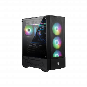 MSI MAG FORGE 111R Mid Tower Gaming Computer Case 'Black, 1x 120mm ARGB PWM Fan, 1-6 ARGB Hub, Mystic Light Sync, Tempered Glass Panel, ATX, mATX, mini-ITX'