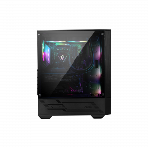 MSI MAG FORGE 111R Mid Tower Gaming Computer Case 'Black, 1x 120mm ARGB PWM Fan, 1-6 ARGB Hub, Mystic Light Sync, Tempered Glass Panel, ATX, mATX, mini-ITX'