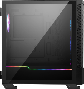 MSI MPG VELOX 100R Mid Tower Gaming Computer Case 'Black, 4x 120mm ARGB Fans, 1-6 ARGB Hub, ARGB light strip, USB Type-C, Tempered Glass, Center, E-ATX, ATX, mATX, mini-ITX'