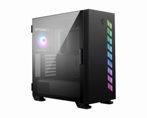 MSI MAG VAMPIRIC 300R Mid Tower Gaming Computer Case 'Black, 1x 120mm ARGB Fan, USB Type-C, Tempered Glass, Center, E-ATX, ATX, mATX, mini-ITX'