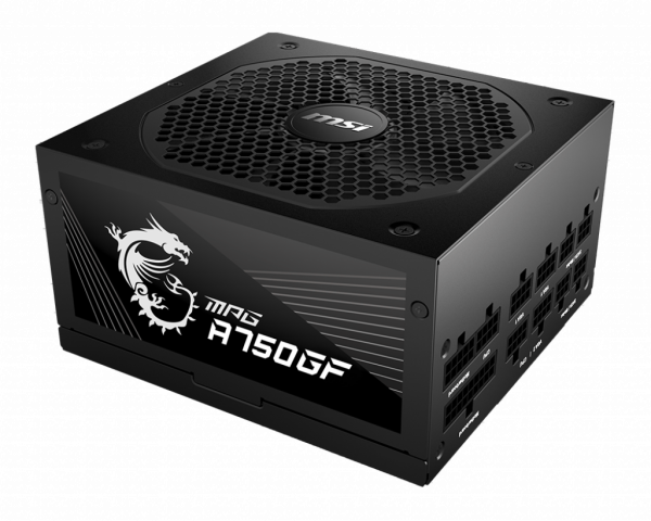 MSI MPG A750GF UK PSU '750W, 80 Plus Gold certified, Fully Modular, 100% Japanese Capacitor, Flat Cables, ATX Power Supply Unit, UK Powercord, Black, Support Latest GPU'