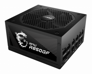 MSI MPG A850GF UK PSU '850W, 80 Plus Gold certified, Fully Modular, 100% Japanese Capacitor, Flat Cables, ATX Power Supply Unit, UK Powercord, Black, Support Latest GPU'