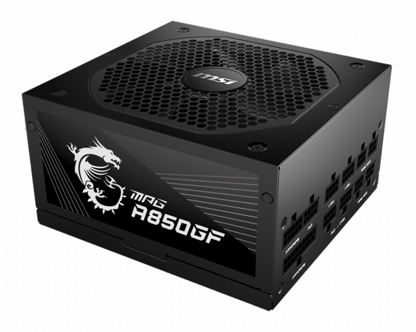 MSI MPG A850GF UK PSU '850W, 80 Plus Gold certified, Fully Modular, 100% Japanese Capacitor, Flat Cables, ATX Power Supply Unit, UK Powercord, Black, Support Latest GPU'