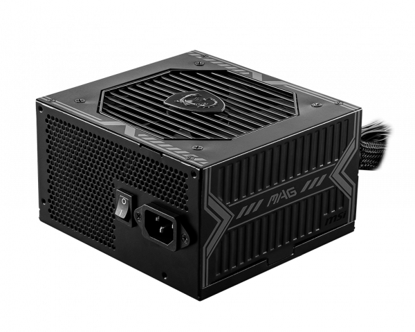 MSI MAG A650BN UK PSU '650W, 80 Plus Bronze certified, 12V Single-Rail, DC-to-DC Circuit, 120mm Fan, Non-Modular, Sleeved Cables, ATX Power Supply Unit, UK Powercord, Black'