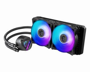 MSI MAG CORELIQUID 280R Liquid CPU Cooler '280mm Radiator, 2x 140mm ARGB PWM Fan, ARGB lighting, Center Supported, Compatible with Intel and AMD Platforms'