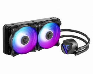 MSI MAG CORELIQUID 280R Liquid CPU Cooler '280mm Radiator, 2x 140mm ARGB PWM Fan, ARGB lighting, Center Supported, Compatible with Intel and AMD Platforms'