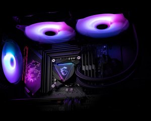 MSI MAG CORELIQUID 280R Liquid CPU Cooler '280mm Radiator, 2x 140mm ARGB PWM Fan, ARGB lighting, Center Supported, Compatible with Intel and AMD Platforms'
