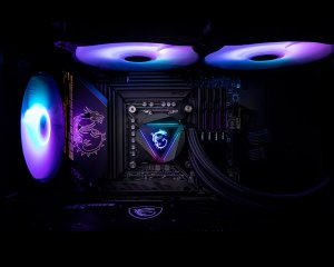 MSI MAG CORELIQUID 280R Liquid CPU Cooler '280mm Radiator, 2x 140mm ARGB PWM Fan, ARGB lighting, Center Supported, Compatible with Intel and AMD Platforms'