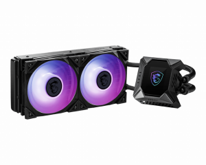 MSI MPG CORELIQUID K240 Liquid CPU Cooler '240mm Radiator, 2.4'' LCD display with fan, 3x 120mm ARGB PWM Fan, Center, Supports Intel and AMD Platforms, Cooled by ASETEK'