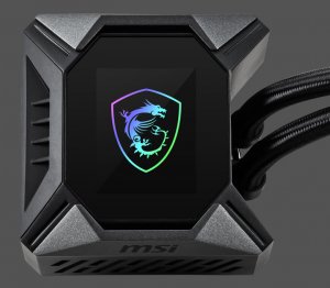 MSI MPG CORELIQUID K240 V2 Liquid CPU Cooler '240mm Radiator, 2.4'' LCD display with fan, 3x 120mm ARGB PWM Fan, Center, Supports Intel and AMD Platforms, Latest LGA 1700 ready, Cooled by ASETEK'