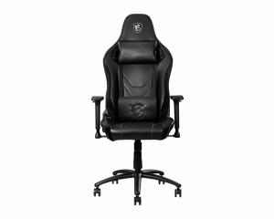 MSI MAG CH130X Gaming Chair 'Black with carbon fiber design with velvet trim, Carbon steel frame, Reclinable backrest, Adjustable 2D Armrests, foam, Ergonomic headrest pillow, Lumbar support cushion'