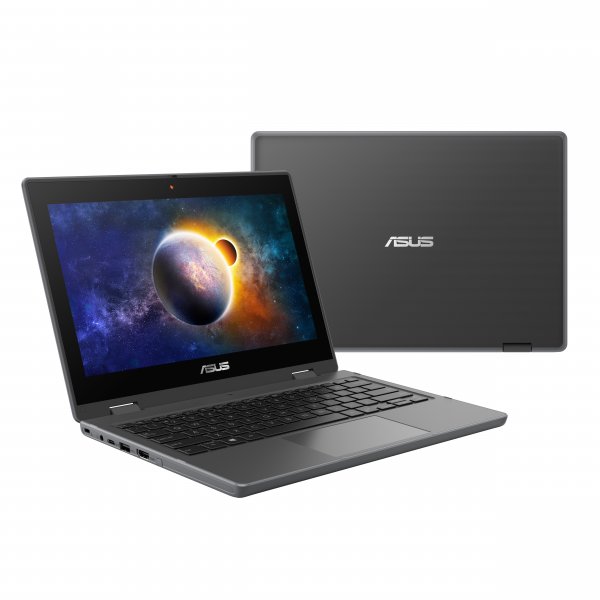 ASUS BR1100FKA-BP0123RA-3Y laptop Hybrid (2-in-1) 29.5 cm (11.6") Touchscreen HD Intel® Celeron® N N4500 4 GB DDR4-SDRAM 64 GB eMMC Wi-Fi 6 (802.11ax) Windows 10 Pro Education Black, Grey