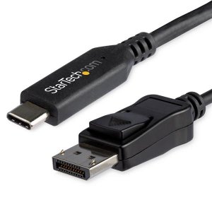 StarTech.com 6ft/1.8m USB C to DisplayPort 1.4 Cable - 4K/5K/8K USB Type-C to DP 1.4 Alt Mode Video Adapter Converter - HBR3/HDR/DSC - 8K 60Hz DP Monitor Cable for USB-C/Thunderbolt 3
