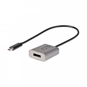 StarTech.com USB C to DisplayPort Adapter - 8K/4K 60Hz USB-C to DisplayPort 1.4 Adapter Dongle - USB Type-C to DP Monitor Video Converter - Works w/Thunderbolt 3 - w/12″ Long Attached Cable