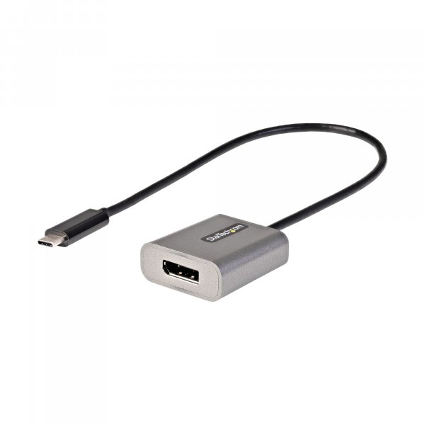 StarTech.com USB C to DisplayPort Adapter - 8K/4K 60Hz USB-C to DisplayPort 1.4 Adapter Dongle - USB Type-C to DP Monitor Video Converter - Works w/Thunderbolt 3 - w/12" Long Attached Cable