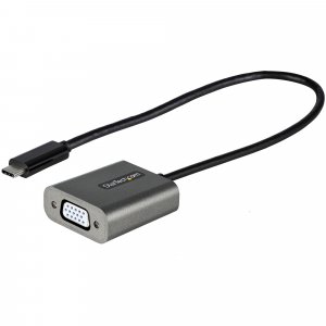 StarTech.com USB C to VGA Adapter - 1080p USB Type-C to VGA Adapter Dongle - USB-C (DP Alt Mode) to VGA Monitor/Display Video Converter - Thunderbolt 3 Compatible - 12″ Long Attached Cable - Upgraded Version of CDP2VGA