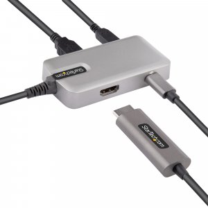 StarTech.com USB C Multiport Adapter - USB-C to 4K 60Hz HDMI 2.0, 100W Power Delivery Pass-through - 3-Port 10Gbps USB Hub - Portable USB Type-C Mini Docking Station - 10" (25cm) Cable