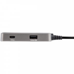 StarTech.com USB C Multiport Adapter - USB-C to 4K 60Hz HDMI 2.0, 100W Power Delivery Pass-through - 3-Port 10Gbps USB Hub - Portable USB Type-C Mini Docking Station - 10" (25cm) Cable