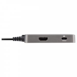 StarTech.com USB C Multiport Adapter - USB-C to 4K 60Hz HDMI 2.0, 100W Power Delivery Pass-through - 3-Port 10Gbps USB Hub - Portable USB Type-C Mini Docking Station - 10" (25cm) Cable