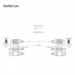 StarTech.com 3ft (1m) VESA Certified DisplayPort 1.4 Cable - 8K 60Hz HDR10 - Ultra HD 4K 120Hz Video - DP 1.4 Cable / Cord - For Monitors/Displays - DisplayPort to DisplayPort Cable - M/M