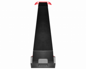 MSI HS01 Gaming Headset Stand 'Black with Red, Solid Metal Design, non slip base, Cable Organiser, Supports most headsets, Mobile holder'