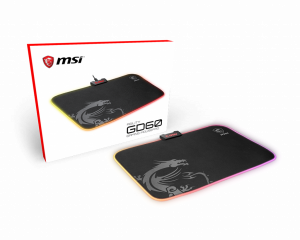 MSI AGILITY GD60 RGB Pro Gaming Mousepad '386mm x 290mm, Pro Gamer Silk Surface, Iconic Dragon design, Anti-slip and shock-absorbing rubber base, RGB edges'