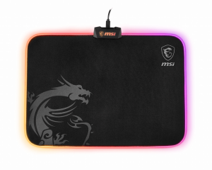MSI AGILITY GD60 RGB Pro Gaming Mousepad '386mm x 290mm, Pro Gamer Silk Surface, Iconic Dragon design, Anti-slip and shock-absorbing rubber base, RGB edges'