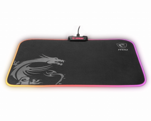 MSI AGILITY GD60 RGB Pro Gaming Mousepad '386mm x 290mm, Pro Gamer Silk Surface, Iconic Dragon design, Anti-slip and shock-absorbing rubber base, RGB edges'