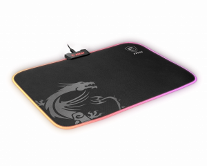 MSI AGILITY GD60 RGB Pro Gaming Mousepad '386mm x 290mm, Pro Gamer Silk Surface, Iconic Dragon design, Anti-slip and shock-absorbing rubber base, RGB edges'