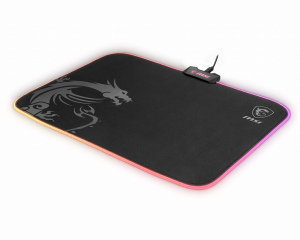 MSI AGILITY GD60 RGB Pro Gaming Mousepad '386mm x 290mm, Pro Gamer Silk Surface, Iconic Dragon design, Anti-slip and shock-absorbing rubber base, RGB edges'
